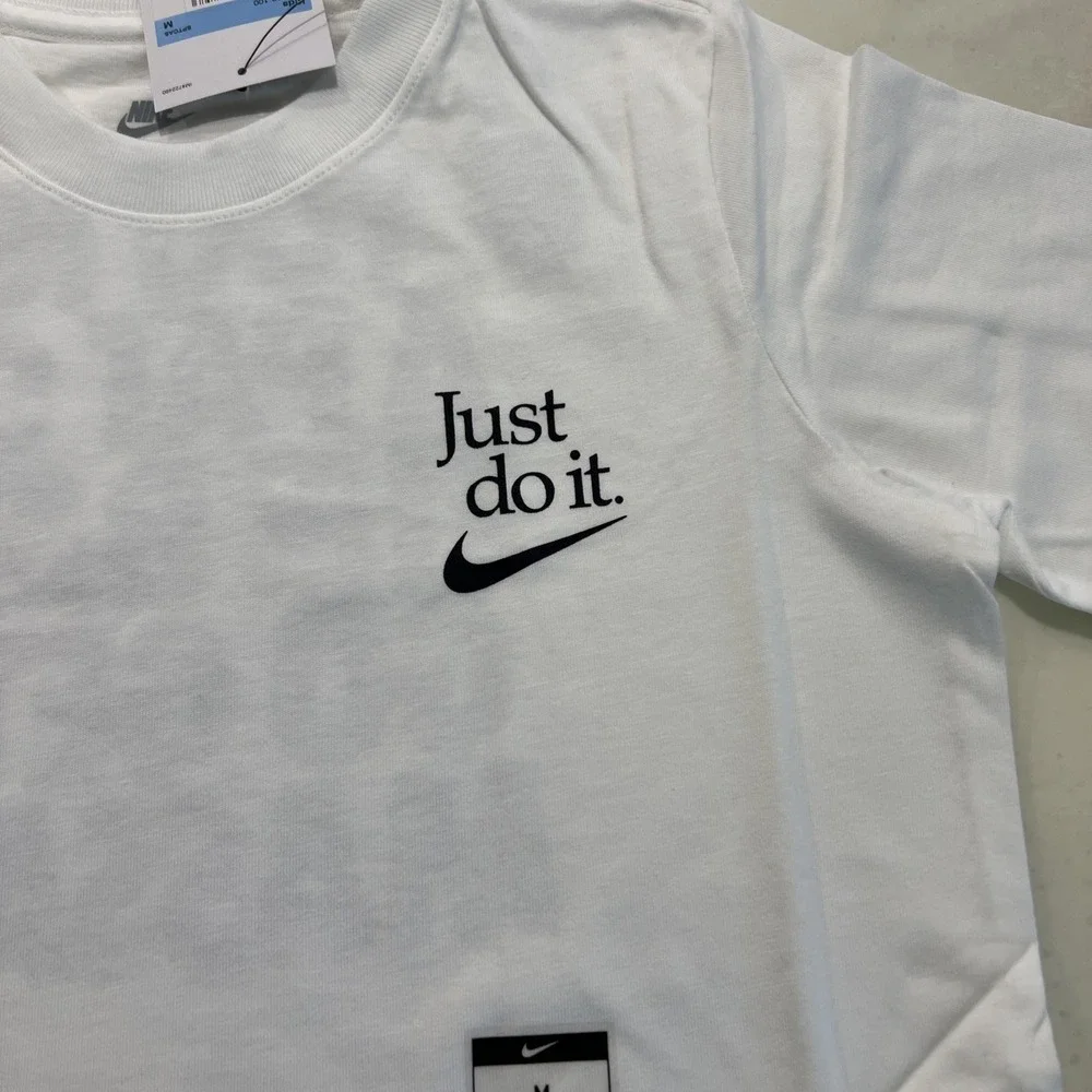 Nike Kids Just Do It T-shirt White Size Medium Back Print‎ Nike Exclusive Promo